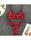 2020 nowe bikini wysokie w talii żółty Bandeau strój kąpielowy seksowny nadruk stringi Bikini kobiety stroje kąpielowe dwuczęści