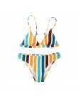 LIVA GIRL sexy women wysokiej talii dwuczęściowe plażowe stroje kąpielowe moda bikini set push-up biustonosz w pionowe paski szy