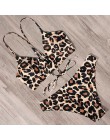 RUUHEE Bikini 2020 strój kąpielowy Push Up stroje kąpielowe kobiety Bikini Set Leopard zasznurować Backless kobiet Sexy Biquini 
