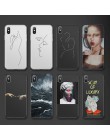 Lovebay dla iPhone 11 Pro Max 6 6s 7 8 Plus X XR XS Max 5 5s SE przypadku telefonu Cartoon statua abstrakcyjne sztuki malowane m