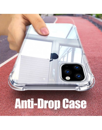 Miękka przezroczysta silikonowa obudowa dla iPhone 11 2019 na iPhone Pro Max odporna na wstrząsy przezroczysta obudowa tpu pokry