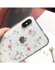 Qianliyao prawdziwe suszone kwiaty przezroczysta miękka osłona dla iphone X 6 6S 7 8 Plus 11 Pro Max etui na telefony dla iphone