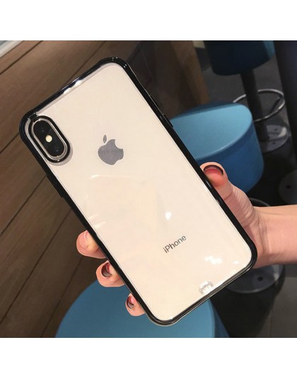 Lovebay odporny na wstrząsy zderzak przezroczysty silikonowy futerał na telefon dla iPhone 11 Pro X XR XS Max 8 7 6 6S Plus jasn