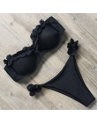 RUUHEE Bandeau strój kąpielowy Bikini kobiety strój kąpielowy Sexy marszczony strój Bikini Push Up kostium kąpielowy kobiet braz