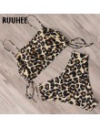 RUUHEE Bikini 2020 strój kąpielowy Push Up stroje kąpielowe kobiety Bikini Set Leopard zasznurować Backless kobiet Sexy Biquini 
