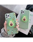 3D luksusowe słodkie owoce w stylu kreskówki awokado miękkiego silikonu etui dla iphone'a x XR XS 11 Pro Max 6S 7 8 plus pokrywa