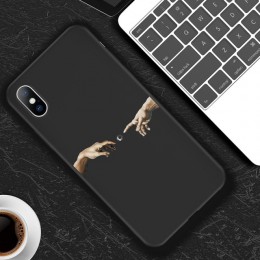 Lovebay dla iPhone 11 Pro Max 6 6s 7 8 Plus X XR XS Max 5 5s SE przypadku telefonu Cartoon statua abstrakcyjne sztuki malowane m