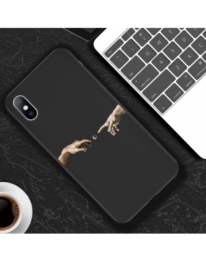 Lovebay dla iPhone 11 Pro Max 6 6s 7 8 Plus X XR XS Max 5 5s SE przypadku telefonu Cartoon statua abstrakcyjne sztuki malowane m