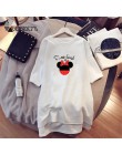 Sukienka 2020 letnie sukienki damskie Minnie nadruk kreskówkowy Casual luźny czarny biały Mini odzież damska Big Size Dress Femm