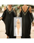 Oversize Kaftan okrycie plażowe w górę Pareos de Playa Mujer odzież plażowa Oversize osłona do bikini w górę szata Plage Sarong 