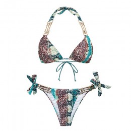 Bikinx nadruk węża bikini 2020 mujer strój kąpielowy trójkąt seksowny kobiecy strój kąpielowy Push up stroje kąpielowe kobiety k