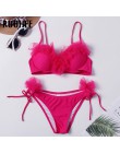RUUHEE Bandeau strój kąpielowy Bikini kobiety strój kąpielowy Sexy marszczony strój Bikini Push Up kostium kąpielowy kobiet braz