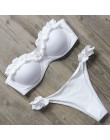 RUUHEE Bandeau strój kąpielowy Bikini kobiety strój kąpielowy Sexy marszczony strój Bikini Push Up kostium kąpielowy kobiet braz