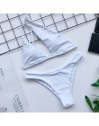 In-x jedno ramię bikini 2020 klamra wysokie cięcie strój kąpielowy seksowne stringi bikini drążą strój kąpielowy biały push up s