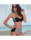 NAKIAEOI 2019 nowy Sexy Bikini kobiety strój kąpielowy wysokiej zwężone kostiumy kąpielowe pływać zestaw Bikini Push Up z ramiąc