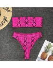 2020 nowe bikini wysokie w talii żółty Bandeau strój kąpielowy seksowny nadruk stringi Bikini kobiety stroje kąpielowe dwuczęści