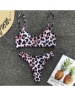 2020 nowe bikini wysokie w talii żółty Bandeau strój kąpielowy seksowny nadruk stringi Bikini kobiety stroje kąpielowe dwuczęści