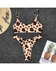 2020 nowe bikini wysokie w talii żółty Bandeau strój kąpielowy seksowny nadruk stringi Bikini kobiety stroje kąpielowe dwuczęści