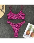 2020 nowe bikini wysokie w talii żółty Bandeau strój kąpielowy seksowny nadruk stringi Bikini kobiety stroje kąpielowe dwuczęści
