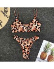 2020 nowe bikini wysokie w talii żółty Bandeau strój kąpielowy seksowny nadruk stringi Bikini kobiety stroje kąpielowe dwuczęści