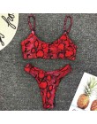 2020 nowe bikini wysokie w talii żółty Bandeau strój kąpielowy seksowny nadruk stringi Bikini kobiety stroje kąpielowe dwuczęści
