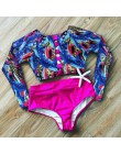 2020 Sexy Bikini z długim rękawem kobiety strój kąpielowy nadruk zielonych liści kostiumy kąpielowe kostiumy kąpielowe brazylijs