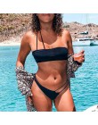 Jedno ramię stringi bikini 2020 mujer kąpiących wysokie cięcie czarne stroje kąpielowe kobiety biquini Bandeau push up strój kąp