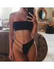 Jedno ramię stringi bikini 2020 mujer kąpiących wysokie cięcie czarne stroje kąpielowe kobiety biquini Bandeau push up strój kąp