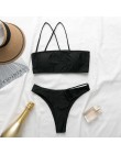 Jedno ramię stringi bikini 2020 mujer kąpiących wysokie cięcie czarne stroje kąpielowe kobiety biquini Bandeau push up strój kąp