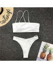 Jedno ramię stringi bikini 2020 mujer kąpiących wysokie cięcie czarne stroje kąpielowe kobiety biquini Bandeau push up strój kąp