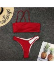 Jedno ramię stringi bikini 2020 mujer kąpiących wysokie cięcie czarne stroje kąpielowe kobiety biquini Bandeau push up strój kąp
