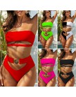 Mossha drążą białe stroje kąpielowe kobieta wysokiej talii bikini 2020 Mujer metalowy pasek na klamrę strój kąpielowy kobiety bi