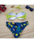 2020 seksowne Bikini kobiety strój kąpielowy Push Up stroje kąpielowe ananas bandaż Halter Bandeau Bikini Set strój kąpielowy st