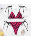 String bandaż kostium kąpielowy kobieta kostium kąpielowy damski nadruk zwierzęta 3 kawałki bikini set 2020 Sexy różowy neon str