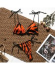 String bandaż kostium kąpielowy kobieta kostium kąpielowy damski nadruk zwierzęta 3 kawałki bikini set 2020 Sexy różowy neon str
