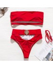 Mossha drążą białe stroje kąpielowe kobieta wysokiej talii bikini 2020 Mujer metalowy pasek na klamrę strój kąpielowy kobiety bi
