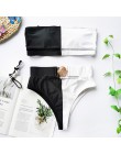 Mossha drążą białe stroje kąpielowe kobieta wysokiej talii bikini 2020 Mujer metalowy pasek na klamrę strój kąpielowy kobiety bi