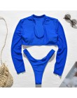 Bikinx z długim rękawem brazylijskie bikini wysokie cięcie biały strój kąpielowy stringi stroje kąpielowe kobiety kąpiących mikr