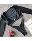 Bikinx z długim rękawem brazylijskie bikini wysokie cięcie biały strój kąpielowy stringi stroje kąpielowe kobiety kąpiących mikr