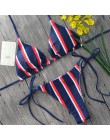 Hirigin Striped kobiety stroje kąpielowe kobiety bandaż Push Up wyściełany Imbottito Reggiseno Bikini Set gorący strój kąpielowy
