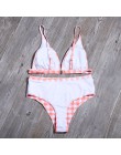 Plaid Bikini Set 2020 Sexy stałe Bikini strój kąpielowy kobiety wysoka talia stroje kąpielowe strój kąpielowy Biquini brazylijsk