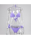 NewAsia seksowne bikini 2019 stroje kąpielowe kobiety lato Halter zasznurować łuk usztywniony biustonosz push Up mikrobikini str