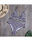 Plaid Bikini Set 2020 Sexy stałe Bikini strój kąpielowy kobiety wysoka talia stroje kąpielowe strój kąpielowy Biquini brazylijsk