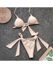 NewAsia seksowne bikini 2019 stroje kąpielowe kobiety lato Halter zasznurować łuk usztywniony biustonosz push Up mikrobikini str