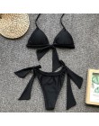 NewAsia seksowne bikini 2019 stroje kąpielowe kobiety lato Halter zasznurować łuk usztywniony biustonosz push Up mikrobikini str