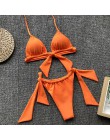 NewAsia seksowne bikini 2019 stroje kąpielowe kobiety lato Halter zasznurować łuk usztywniony biustonosz push Up mikrobikini str