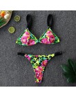 Seksowny nadruk bikini 2019 kobiety strój kąpielowy potargane stroje kąpielowe kobiet Halter kostium kąpielowy na plaży nosić br