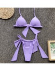 NewAsia seksowne bikini 2019 stroje kąpielowe kobiety lato Halter zasznurować łuk usztywniony biustonosz push Up mikrobikini str