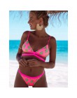 Seksowny nadruk bikini 2019 kobiety strój kąpielowy potargane stroje kąpielowe kobiet Halter kostium kąpielowy na plaży nosić br