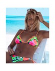 Seksowny nadruk bikini 2019 kobiety strój kąpielowy potargane stroje kąpielowe kobiet Halter kostium kąpielowy na plaży nosić br
